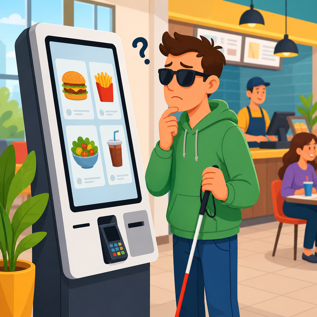 A Customer Cannot Use a Touchscreen Kiosk Without Vision