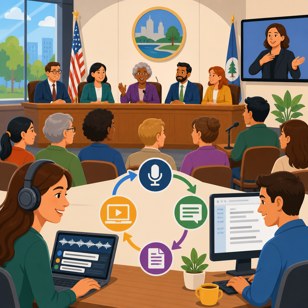Captioning and Transcription Workflows for Public Meetings