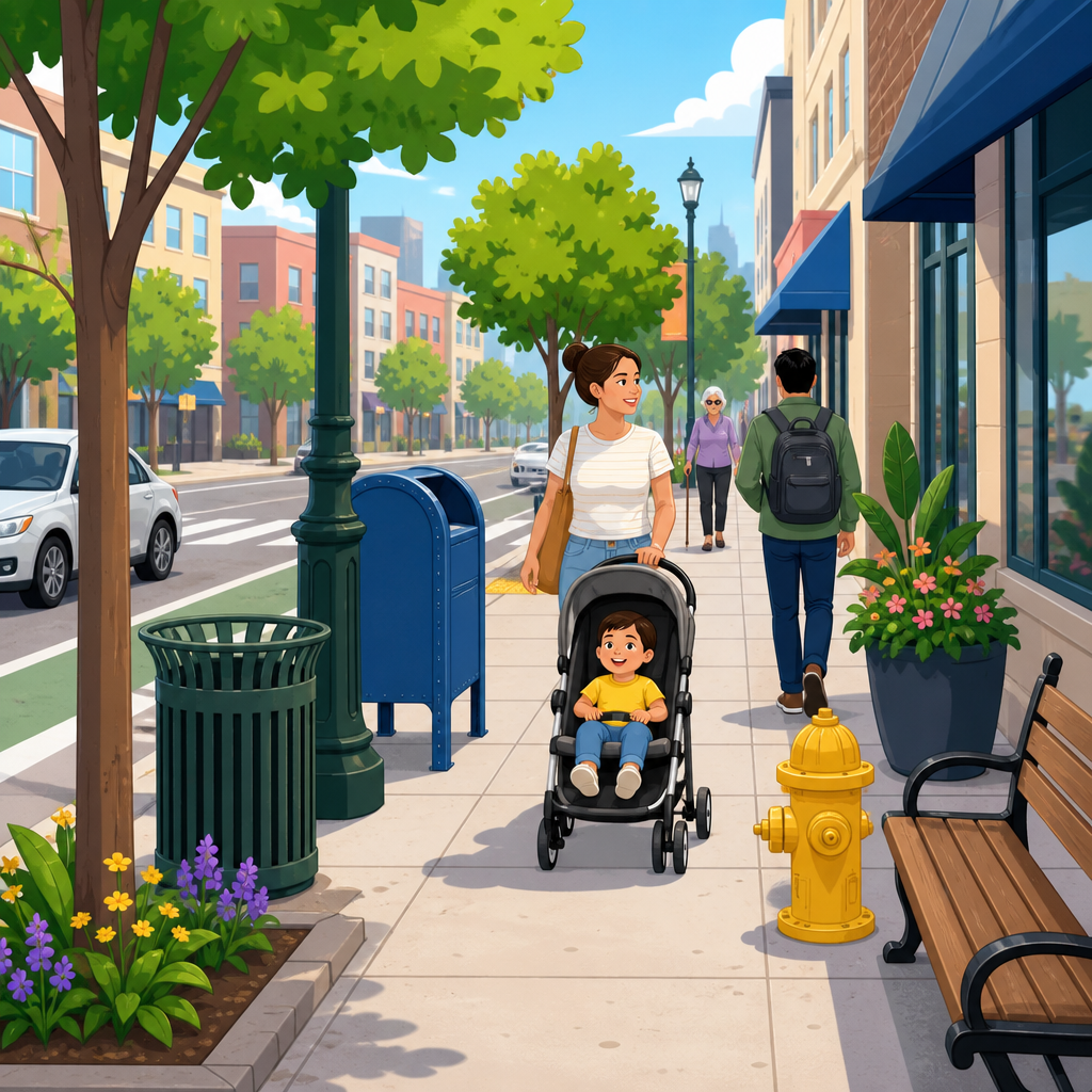 Sidewalk Obstructions, Street Furniture, and Clear Width: How Much Space Is Required?